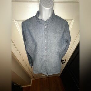 Napa Valley Women’s 12 Blue Chambray Long Sleeve Button Up Denim Tunic Top L